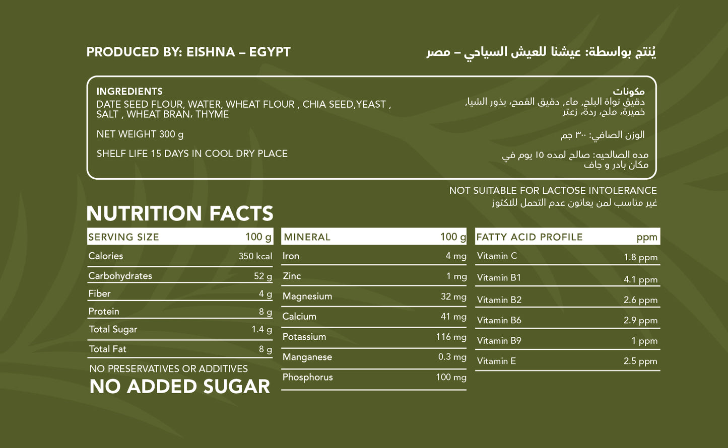 Eishna Date Seed Crackers - Thyme